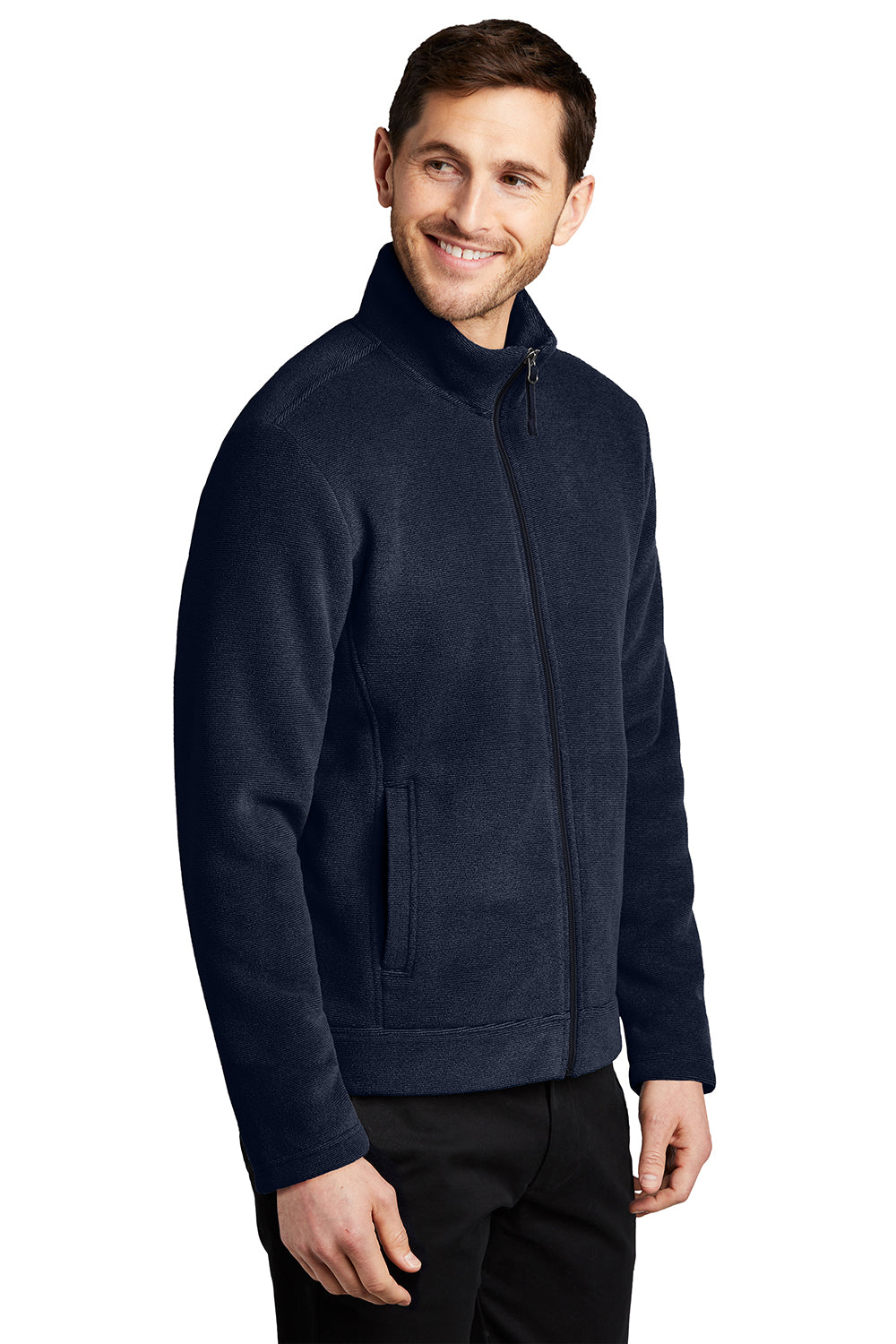 Port Authority F211 Mens Ultra Warm Brushed Fleece Full Zip Jacket Insignia Blue/River Navy Blue Model 3q