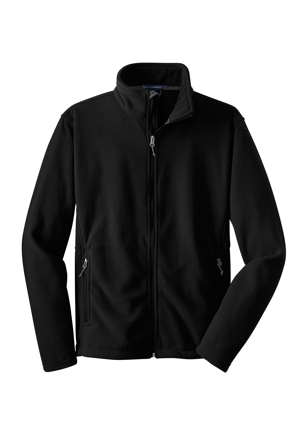 Port Authority F217 Mens Full Zip Fleece Jacket Black Flat Front