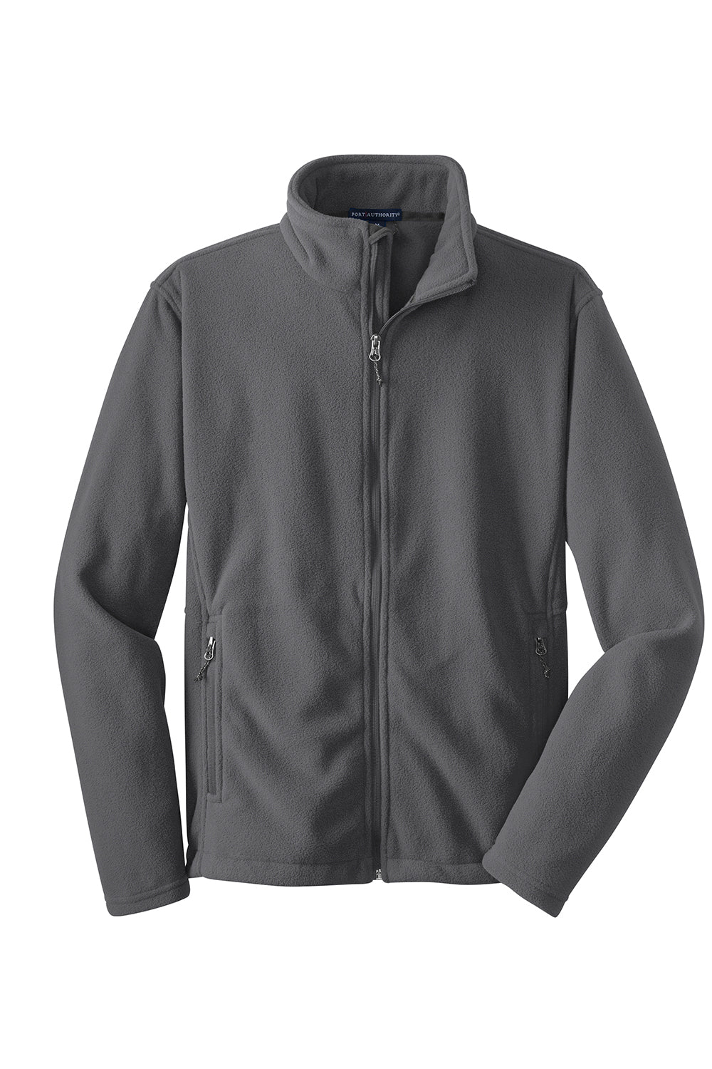 Port Authority F217 Mens Full Zip Fleece Jacket Iron Grey Flat Front