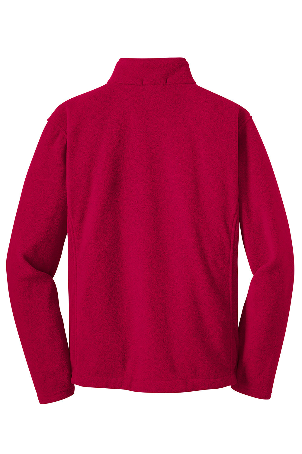 Port Authority F217 Mens Full Zip Fleece Jacket True Red Flat Back