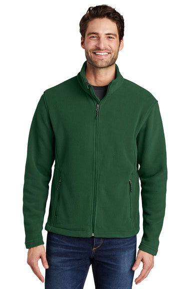 Port Authority F217 Mens Full Zip Fleece Jacket Forest Green Model Front