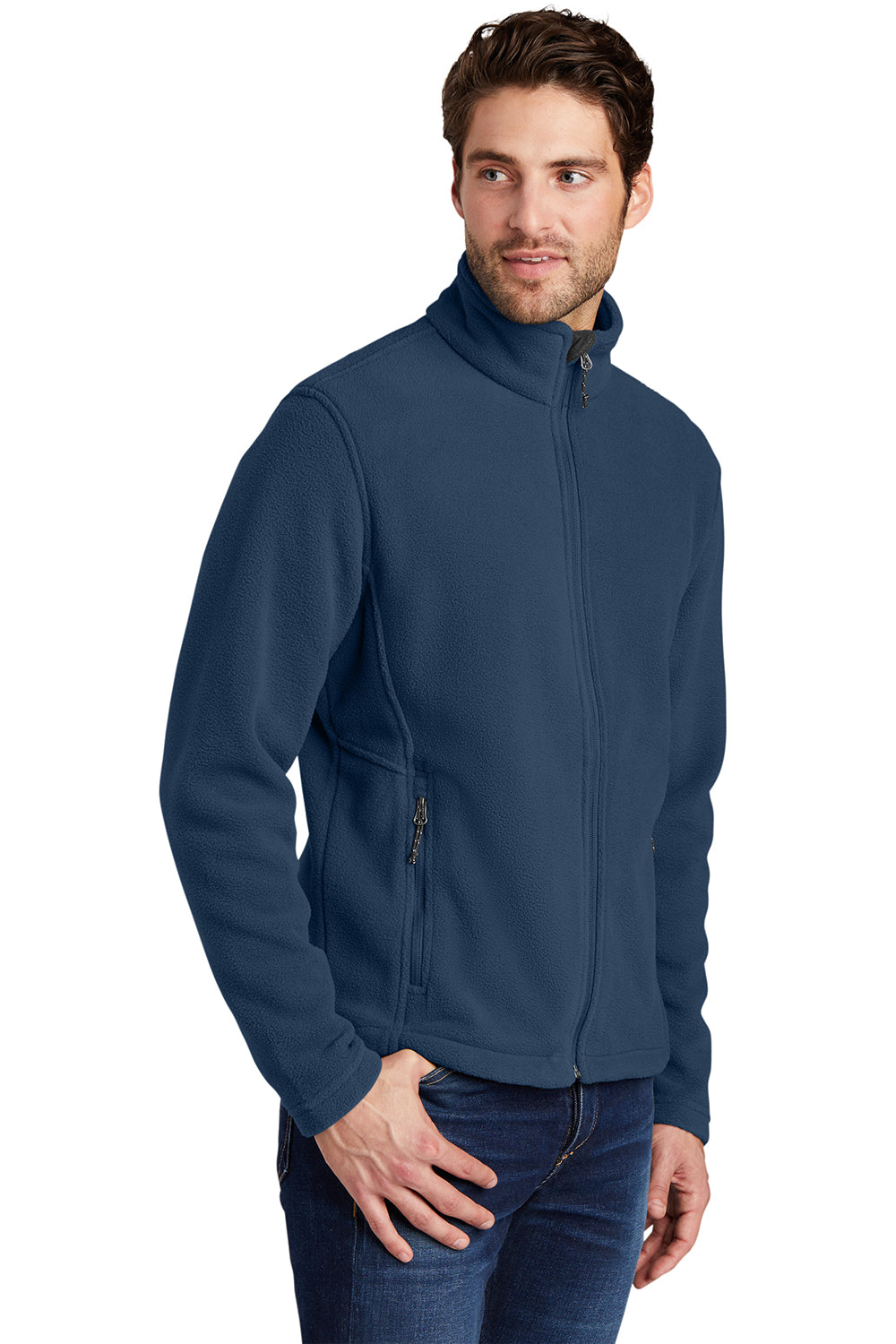 Port Authority F217 Mens Full Zip Fleece Jacket Insignia Blue Model 3q