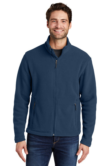 Port Authority F217 Mens Full Zip Fleece Jacket Insignia Blue Model Front