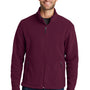 Port Authority Mens Full Zip Fleece Jacket - Maroon