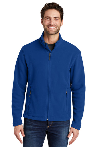 Port Authority F217 Mens Full Zip Fleece Jacket True Royal Blue Model Front