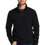 Port Authority Mens Fleece 1/4 Zip Sweatshirt - Black