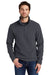 Port Authority F218 Mens Fleece 1/4 Zip Sweatshirt Iron Grey Model Front