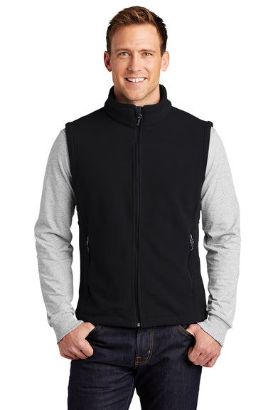 Port Authority F219 Mens Full Zip Fleece Vest Black Model Front