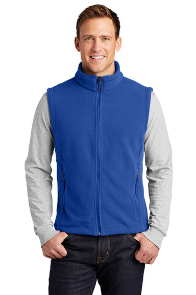 Port Authority F219 Mens Full Zip Fleece Vest True Royal Blue Model Front