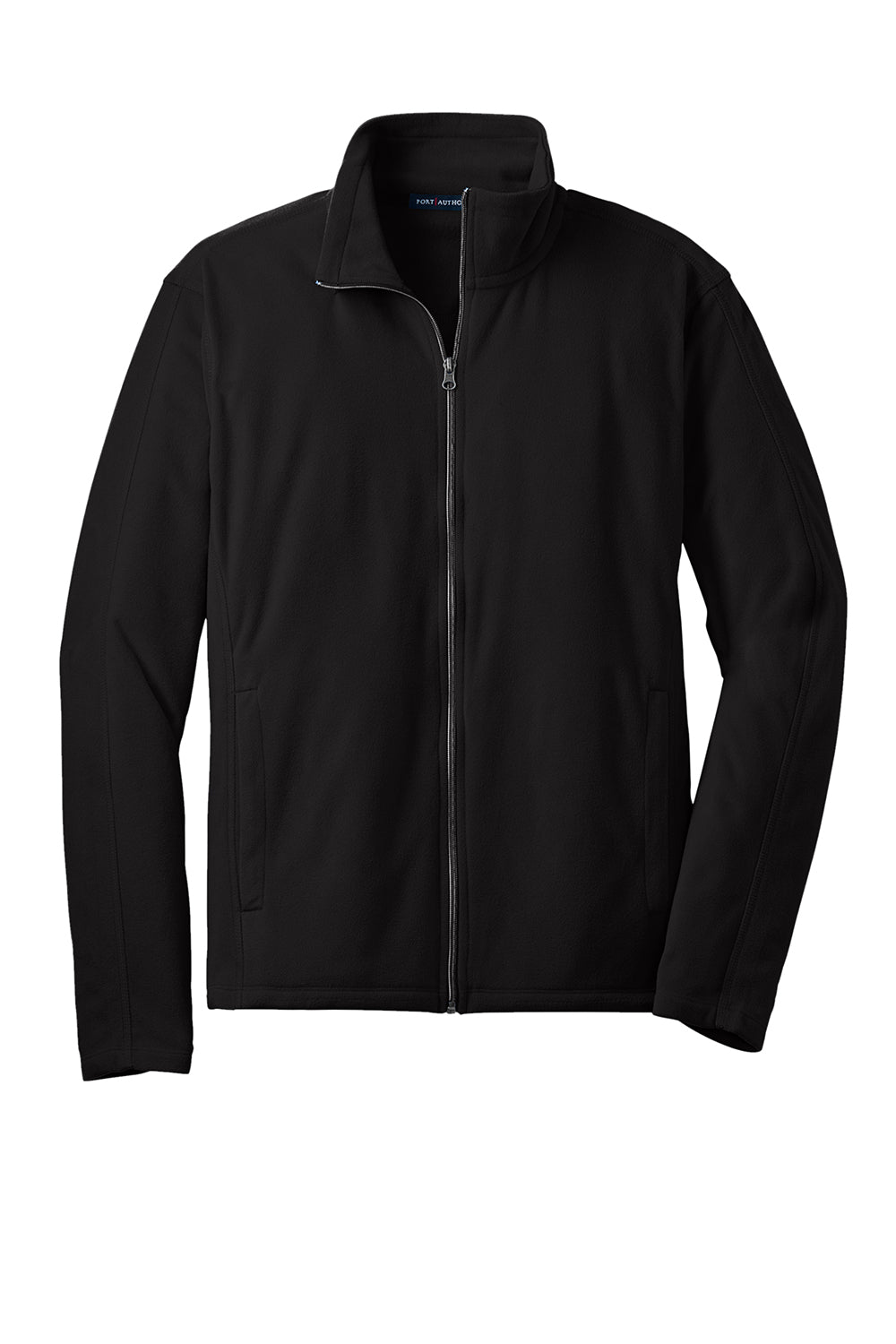 Port Authority F223 Mens Microfleece Pill Resistant Full Zip Jacket Black Flat Front