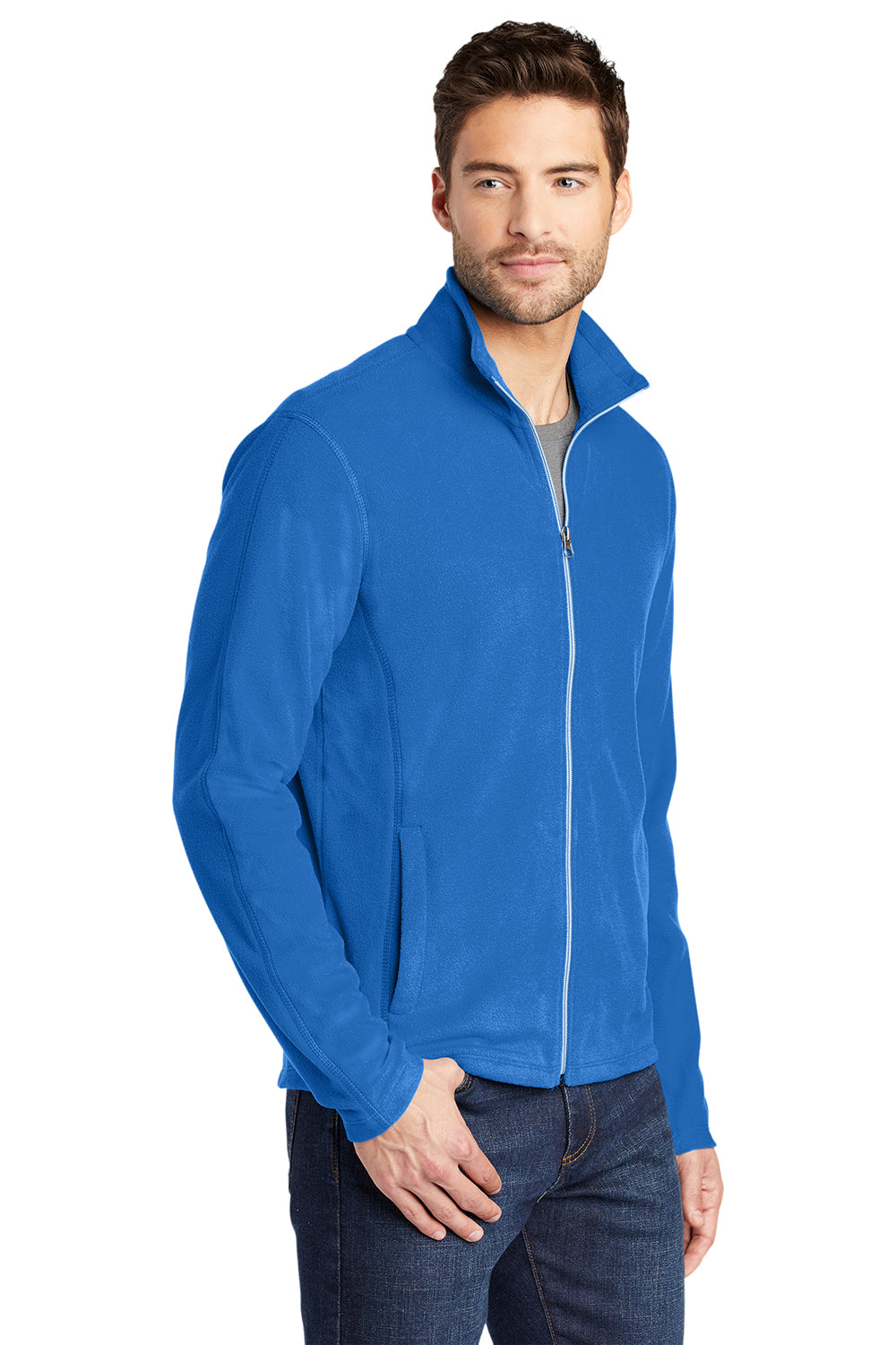 Port Authority F223 Mens Microfleece Pill Resistant Full Zip Jacket Light Royal Blue Model 3q