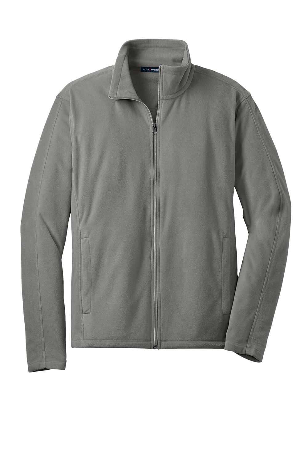 Port Authority F223 Mens Microfleece Pill Resistant Full Zip Jacket Pearl Grey Flat Front