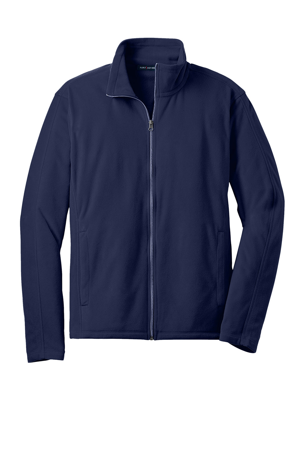 Port Authority F223 Mens Microfleece Pill Resistant Full Zip Jacket True Navy Blue Flat Front