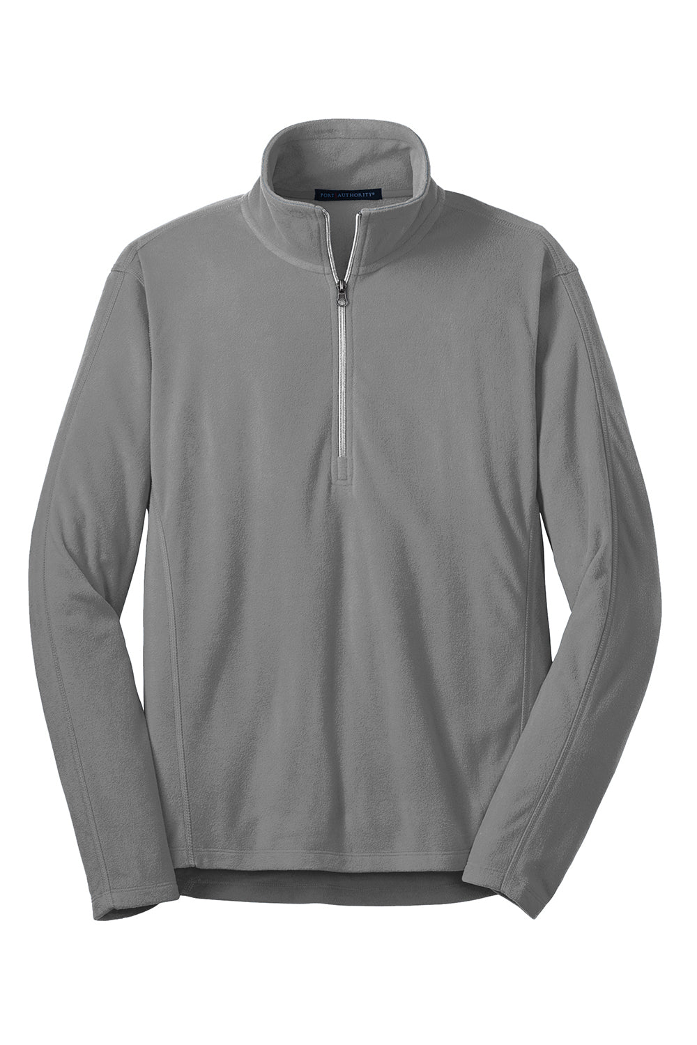 Port Authority F224 Mens Pill Resistant Microfleece 1/4 Zip Sweatshirt Pearl Grey Flat Front