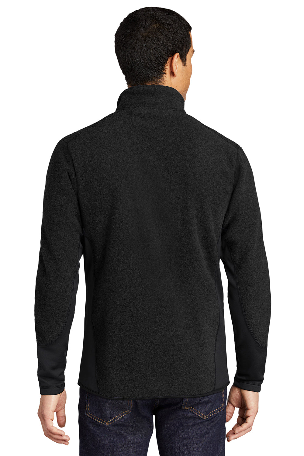 Port Authority F227 Mens R-Tek Pro Pill Resistant Fleece Full Zip Jacket Black Model Back