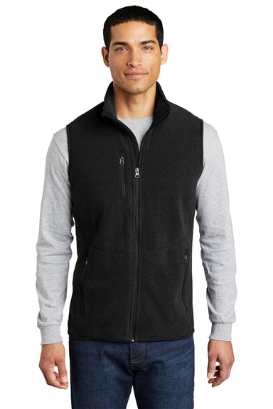 Port Authority F228 Mens R-Tek Pro Pill Resistant Fleece Full Zip Vest Black Model Front