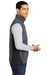 Port Authority F228 Mens R-Tek Pro Pill Resistant Fleece Full Zip Vest Heather Charcoal Grey/Black Model Side