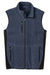 Port Authority F228 Mens R-Tek Pro Pill Resistant Fleece Full Zip Vest Heather Navy Blue/Black Flat Front