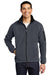 Port Authority F229 Mens Full Zip Fleece Jacket Battleship Grey/Black Model Front