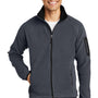 Port Authority Mens Full Zip Fleece Jacket - Battleship Grey/Black - Closeout