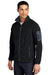 Port Authority F229 Mens Full Zip Fleece Jacket Black/Battleship Grey Model 3q