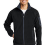 Port Authority Mens Full Zip Fleece Jacket - Black/Battleship Grey