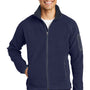 Port Authority Mens Full Zip Fleece Jacket - Navy Blue/Battleship Grey