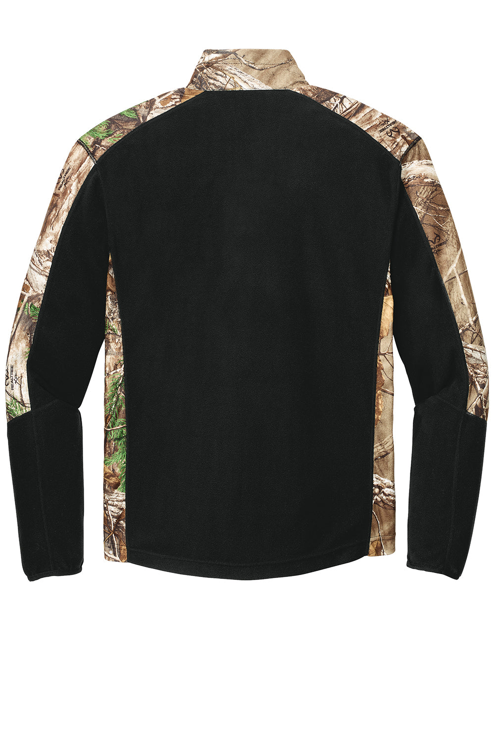 Port Authority F230C Mens Full Zip Microfleece Jacket Black/Realtree Xtra Camo Flat Back