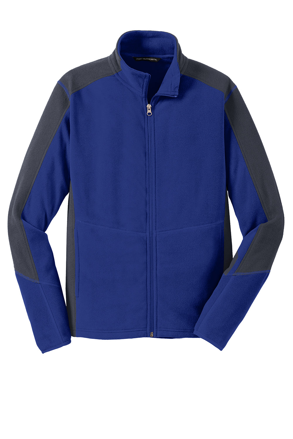 Port Authority F230 Mens Full Zip Microfleece Jacket Patriot Blue/Battleship Grey Flat Front