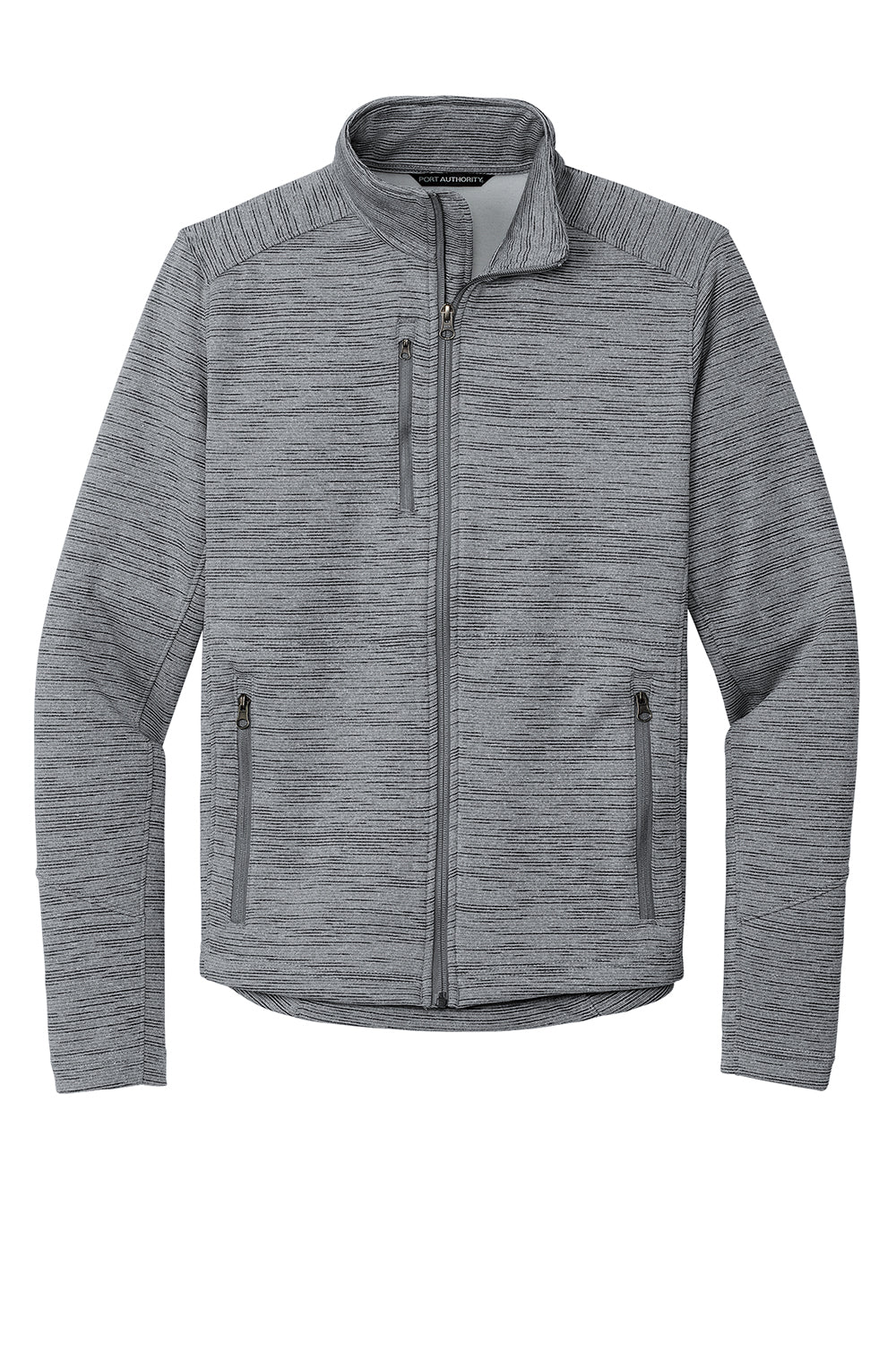 Port Authority F231 Mens Full Zip Fleece Jacket Grey Flat Front