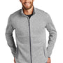 Port Authority Mens Full Zip Sweater Fleece Jacket - Heather Grey