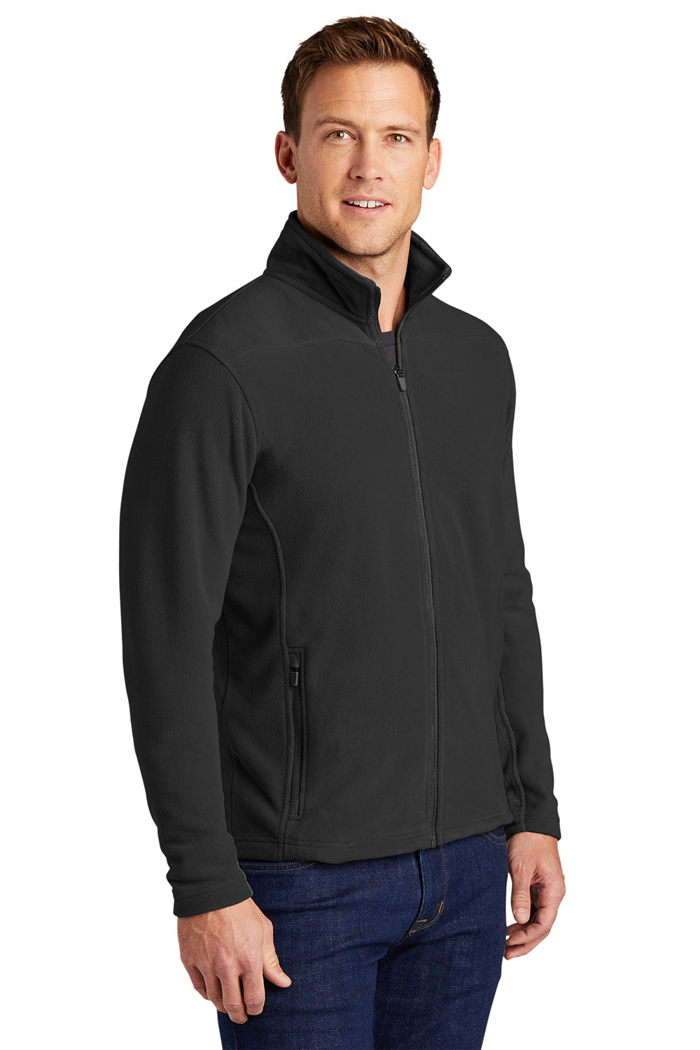 Port Authority F233 Mens Summit Full Zip Fleece Jacket Black Model 3q