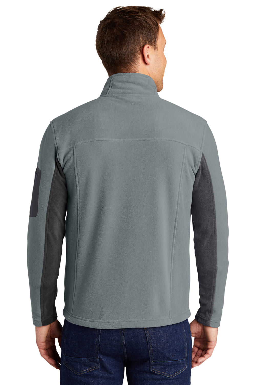 Port Authority F233 Mens Summit Full Zip Fleece Jacket Frost Grey/Magnet Grey Model Back