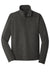 Port Authority F234 Mens Heather Pill Resistant Microfleece 1/4 Zip Sweatshirt Heather Charcoal Black Flat Front