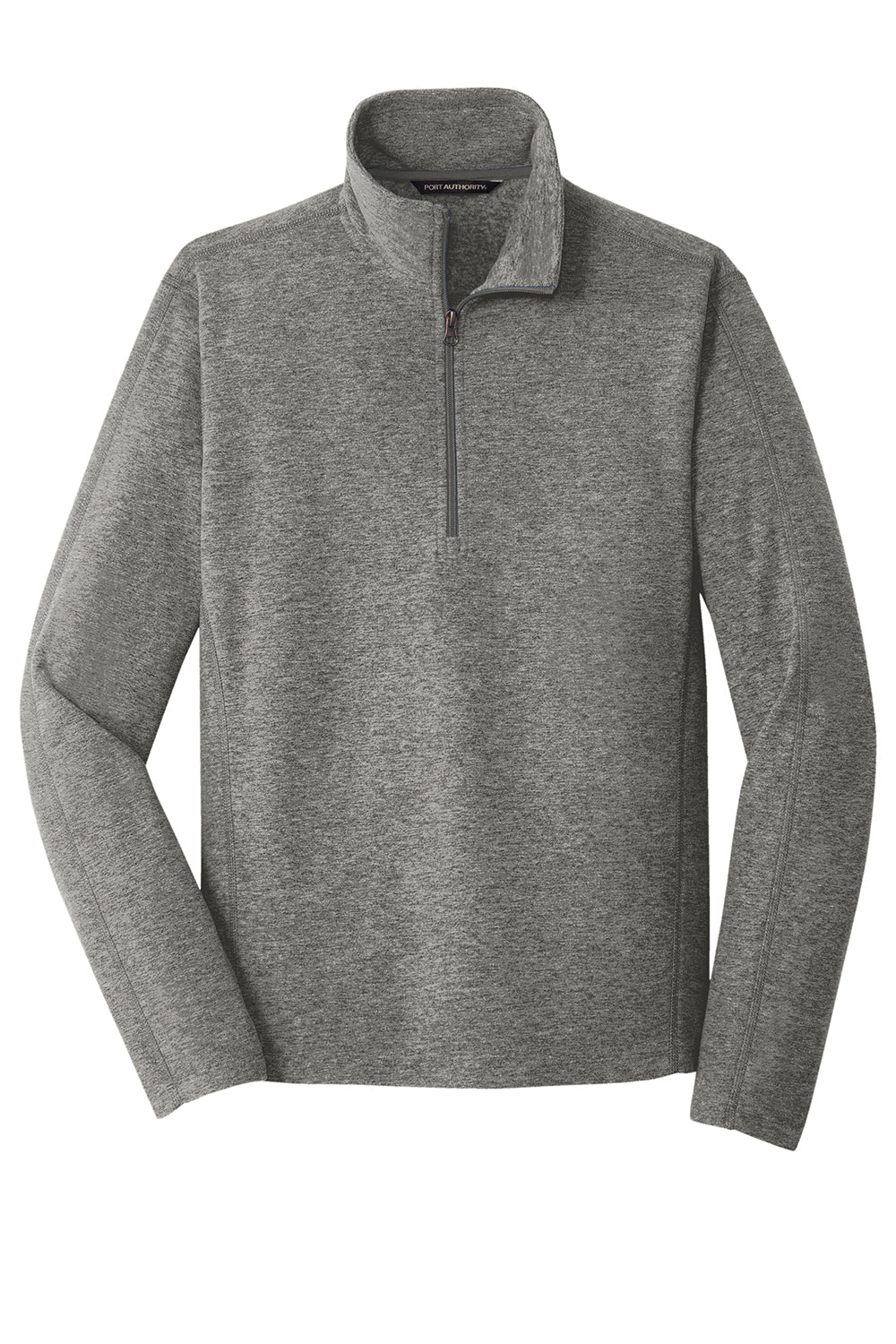 Port Authority F234 Mens Heather Pill Resistant Microfleece 1/4 Zip Sweatshirt Heather Pearl Grey Flat Front