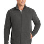 Port Authority Mens Heather Pill Resistant Microfleece Full Zip Sweatshirt - Heather Charcoal Black