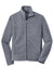 Port Authority F235 Mens Heather Pill Resistant Microfleece Full Zip Sweatshirt Heather True Navy Blue Flat Front