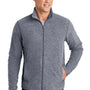 Port Authority Mens Heather Pill Resistant Microfleece Full Zip Sweatshirt - Heather True Navy Blue