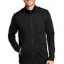 Port Authority Mens Grid Fleece Full Zip Jacket - Deep Black