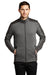 Port Authority F239 Mens Grid Fleece Full Zip Jacket Heather Smoke Grey/Smoke Grey Model Front