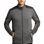 Port Authority Mens Grid Fleece Full Zip Jacket - Heather Smoke Grey/Smoke Grey