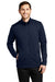 Port Authority F239 Mens Grid Fleece Full Zip Jacket River Navy Blue Model Front