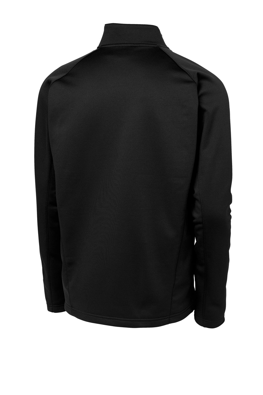 Sport-Tek F243 Mens Sport-Wick Moisture Wicking Fleece 1/4 Zip Sweatshirt Black/Silver Grey Flat Back