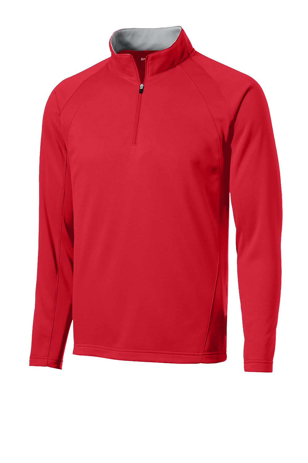 Sport-Tek F243 Mens Sport-Wick Moisture Wicking Fleece 1/4 Zip Sweatshirt Deep Red/Silver Grey Flat Front