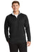 Sport-Tek F243 Mens Sport-Wick Moisture Wicking Fleece 1/4 Zip Sweatshirt Black/Silver Grey Model Front