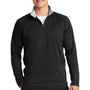 Sport-Tek Mens Sport-Wick Moisture Wicking Fleece 1/4 Zip Sweatshirt - Black/Silver Grey