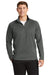 Sport-Tek F243 Mens Sport-Wick Moisture Wicking Fleece 1/4 Zip Sweatshirt Dark Smoke Grey/Black Model Front