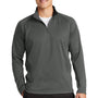 Sport-Tek Mens Sport-Wick Moisture Wicking Fleece 1/4 Zip Sweatshirt - Dark Smoke Grey/Black