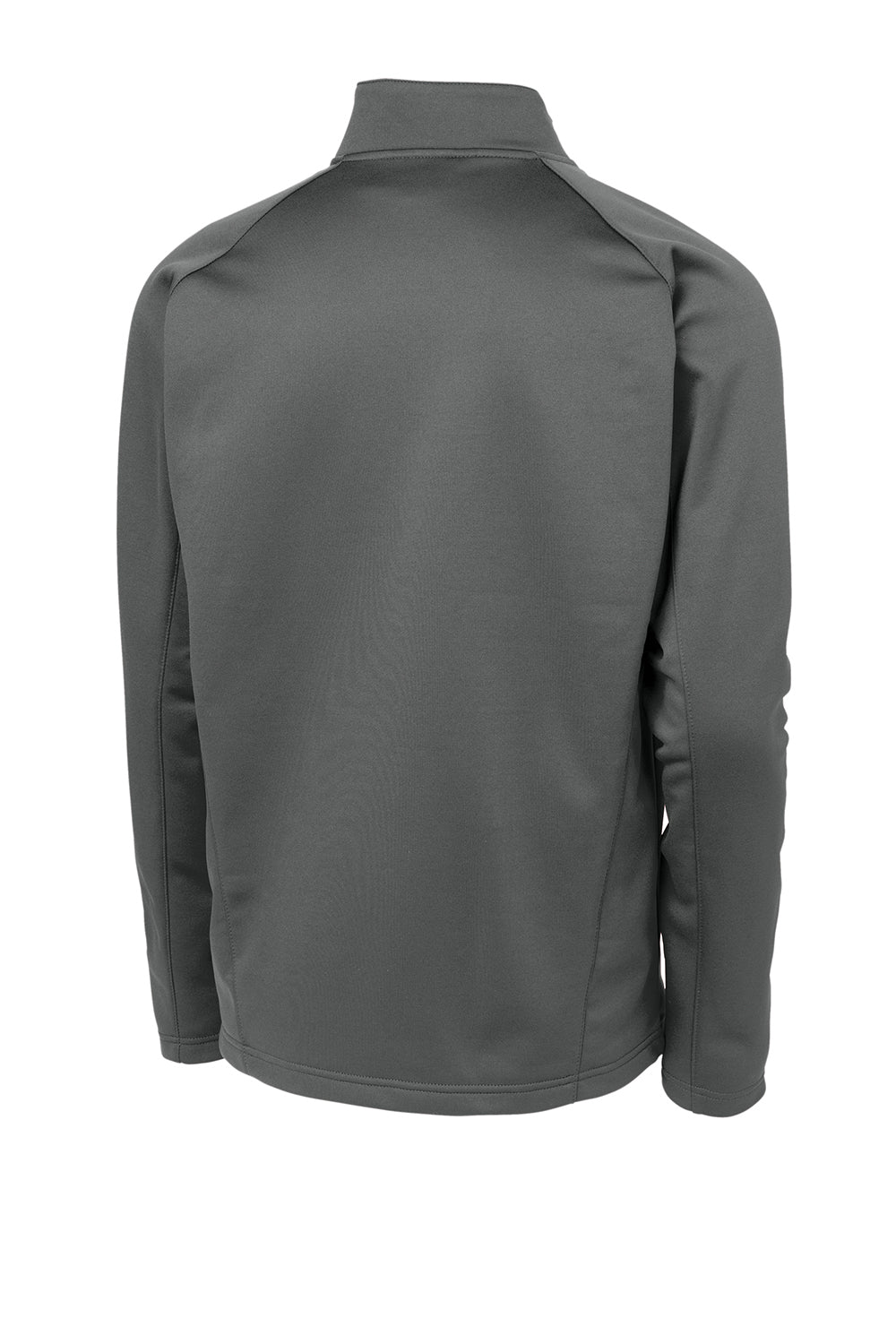 Sport-Tek F243 Mens Sport-Wick Moisture Wicking Fleece 1/4 Zip Sweatshirt Dark Smoke Grey/Black Flat Back