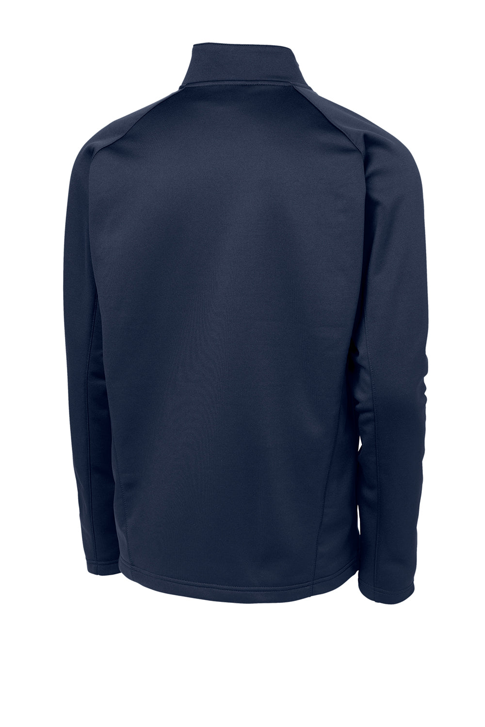 Sport-Tek F243 Mens Sport-Wick Moisture Wicking Fleece 1/4 Zip Sweatshirt Navy Blue/Silver Grey Flat Back